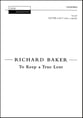 To Keep a True Lent SATB choral sheet music cover